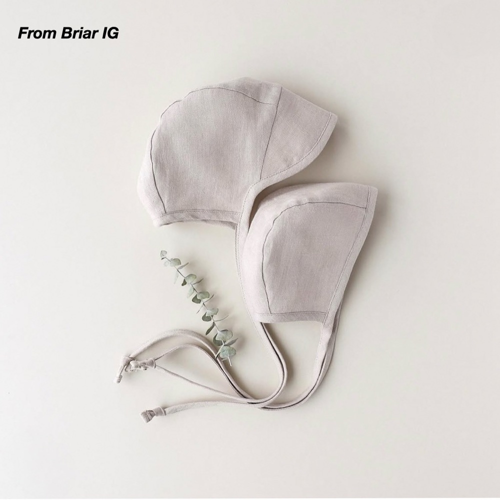 EUC: BRIAR BRIMMED BONNET IN PROVINCIAL/WARM PINK TAUPE (18-24M)